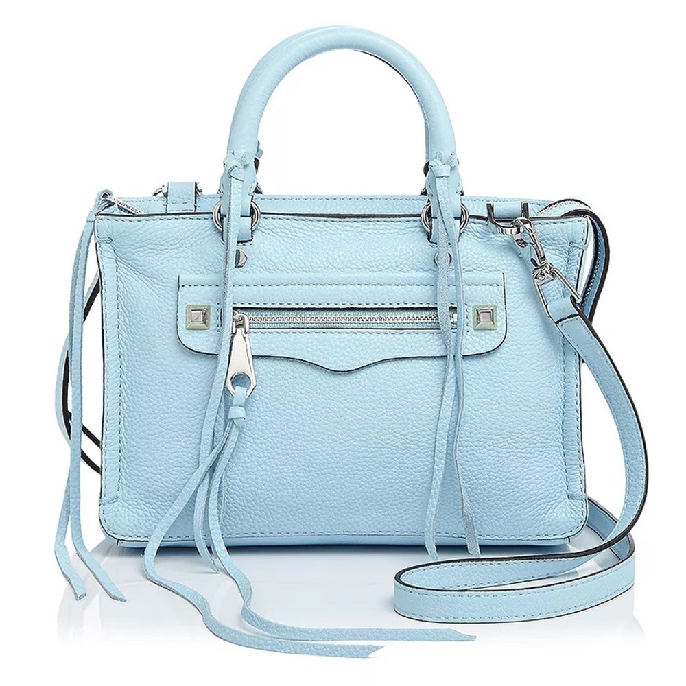 Rebecca Minkoff Micro Regan Leather Satchel Crossbody with studs & fringes
